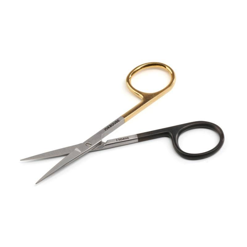 KRUUSE TC Gold One Blade SuperCut Micro Iris Scissors, 9 cm / 3.5", sharp/sharp, straight
KRUUSE TC Gold One Blade SuperCut Micro Iris Scissors, 9 cm / 3.5", sharp/sharp, straight