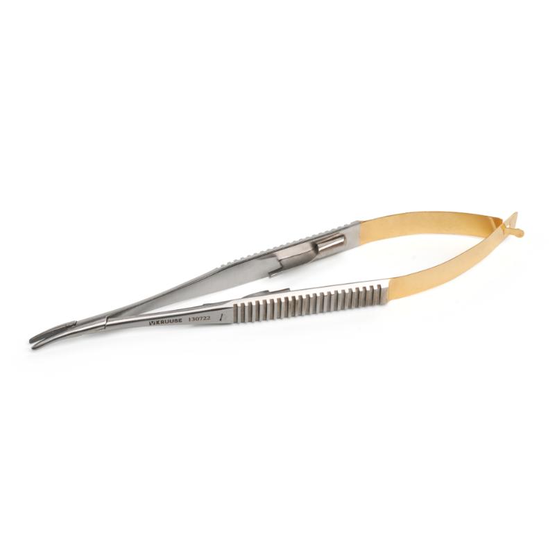 KRUUSE TC Gold Castroviejo Needle Holder, 14 cm / 5.5", smooth, curved
KRUUSE TC Gold Castroviejo Needle Holder, 14 cm / 5.5", smooth, curved