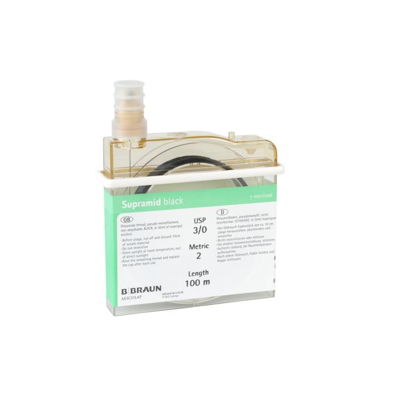 Braun Supramid, sort, 2/0, 100 m (01194054) Braun Supramid, sort, 2/0, 100 m (01194054)