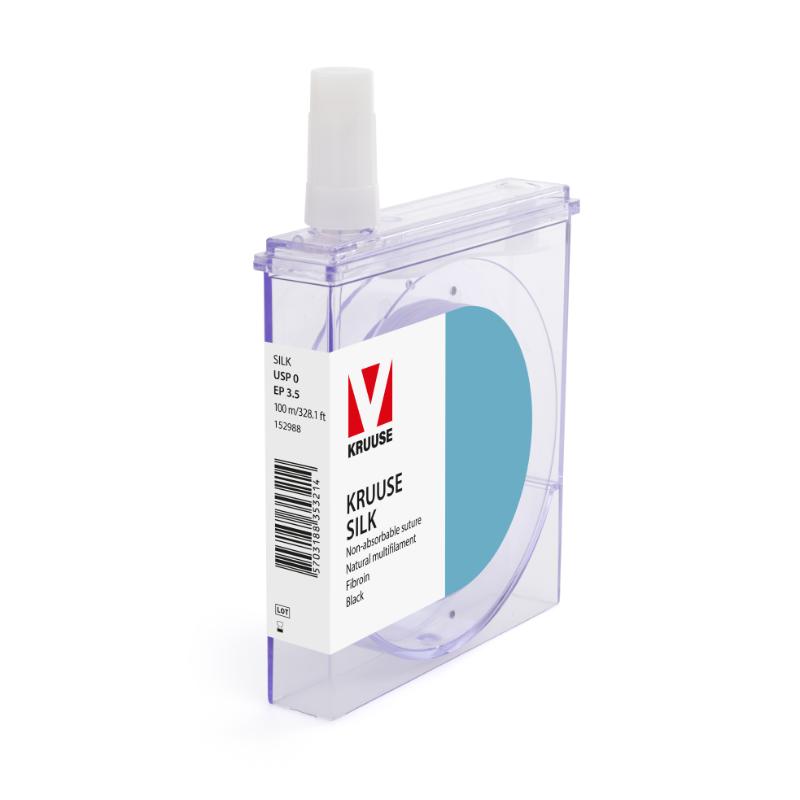 KRUUSE Silk Suture, USP 0/EP 3.5, 100 m/328.1 ft, black
KRUUSE Silk Suture, USP 0/EP 3.5, 100 m/328.1 ft, black
