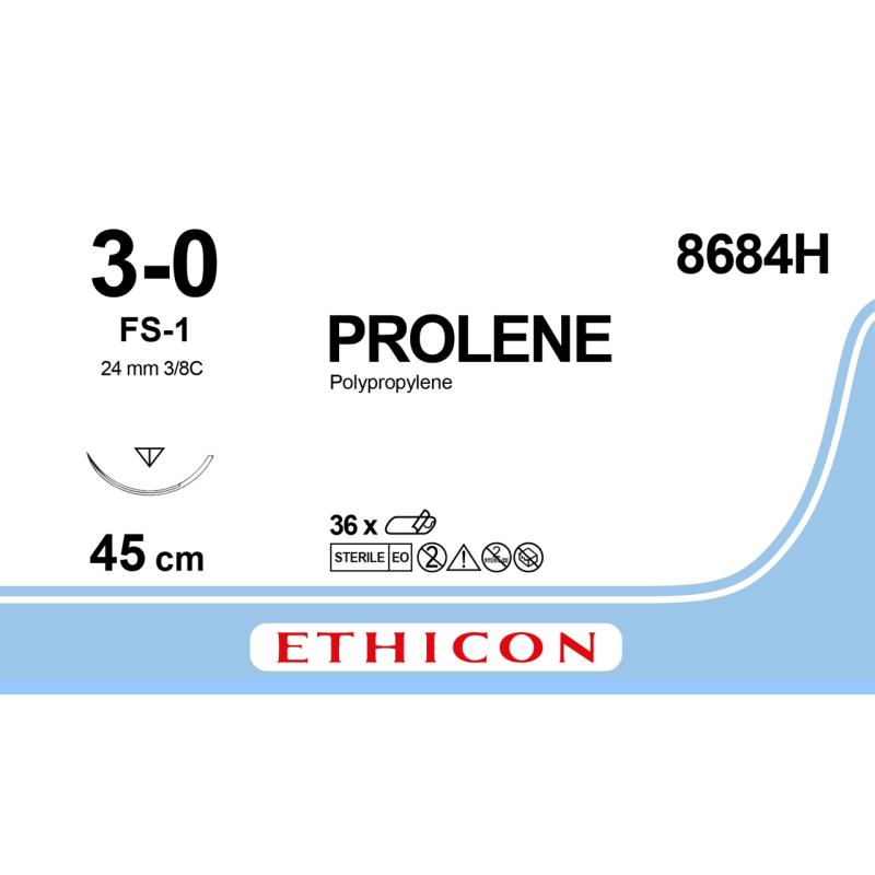Prolene USP 3/0, FS-1, 45 cm, 8684H, 36 pcs Prolene USP 3/0, FS-1, 45 cm, 8684H, 36 pcs
