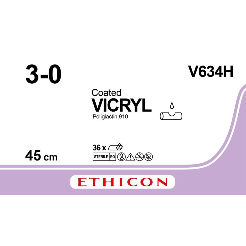 Vicryl Suture, USP 3/0, 3 x 45 cm, 36/pk
Vicryl Suture, USP 3/0, 3 x 45 cm, 36/pk