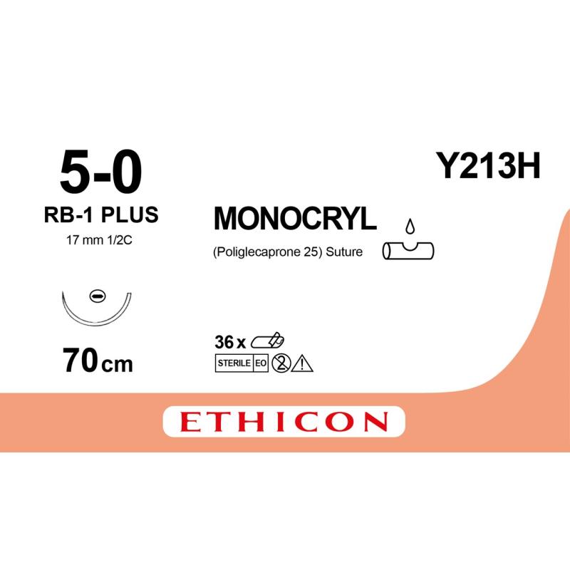 MONOCRYL 5-0 RB-1 70 cm 36/pk
MONOCRYL 5-0 RB-1 70 cm 36/pk