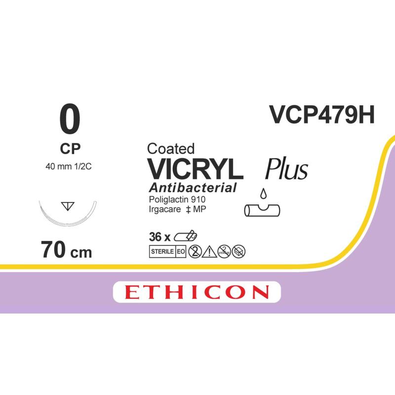 Vicryl Plus, USP 0, CP needle, 70 cm, 36/pk
Vicryl Plus, USP 0, CP needle, 70 cm, 36/pk