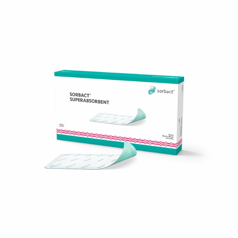 Sorbact Super Absorbent, 10 x 10 cm, 10 stk. Sorbact Super Absorbent, 10 x 10 cm, 10 stk.