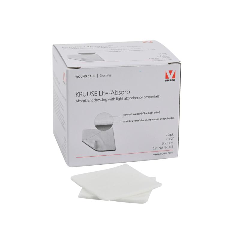 KRUUSE Lite-Absorb, 5 x 5 cm, 25/pk KRUUSE Lite-Absorb, 5 x 5 cm, 25/pk