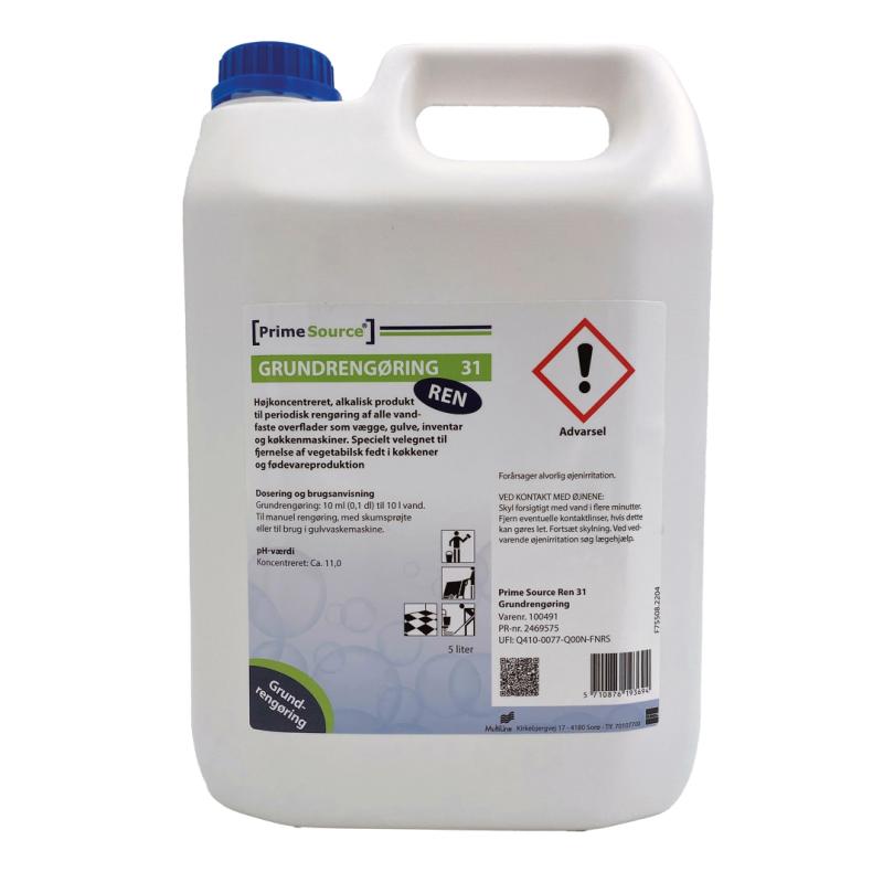 Prime Source Ren 31, grundrengøring, u. Parfume, 5 l Prime Source Ren 31, grundrengøring, u. Parfume, 5 l