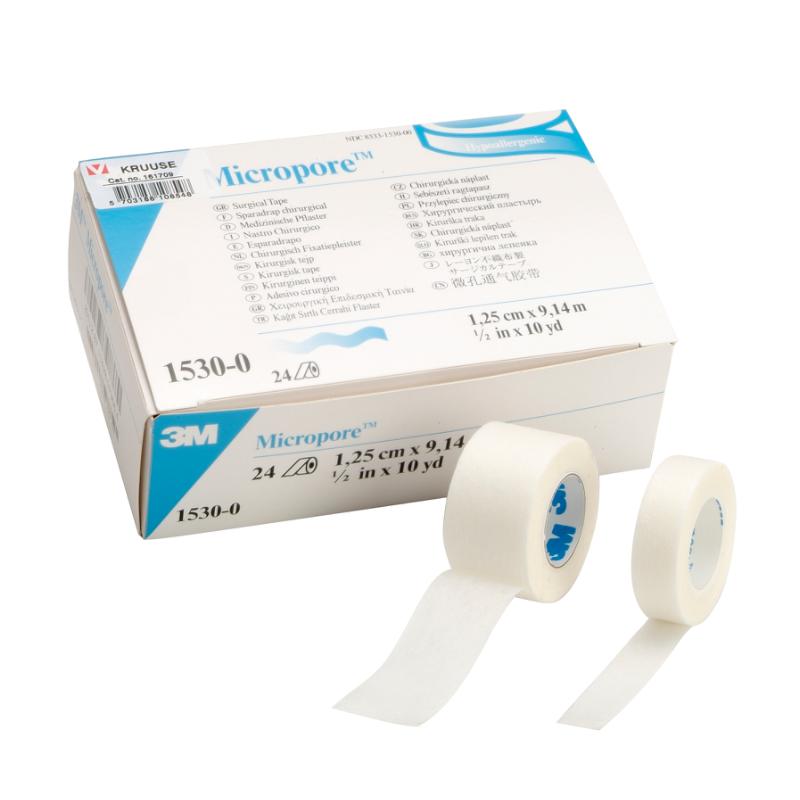 Micropore Kirurgisk Tape, 25 mm x 9,1 m, 12 ruller Micropore Kirurgisk Tape, 25 mm x 9,1 m, 12 ruller