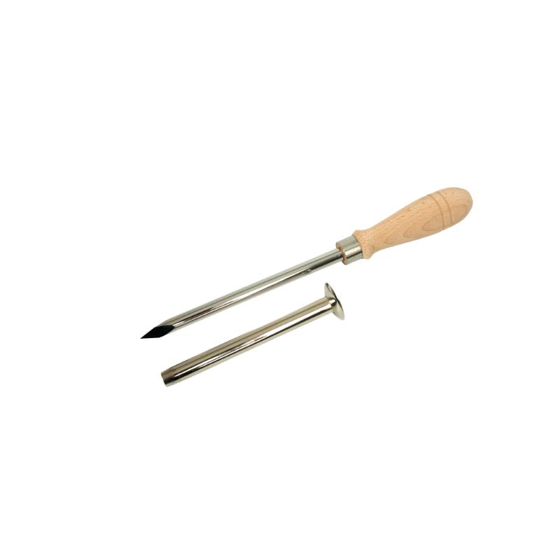 KRUUSE Trocar, w/wooden handle for cows, with cannula, 10 x 150 mm KRUUSE Trocar, w/wooden handle for cows, with cannula, 10 x 150 mm