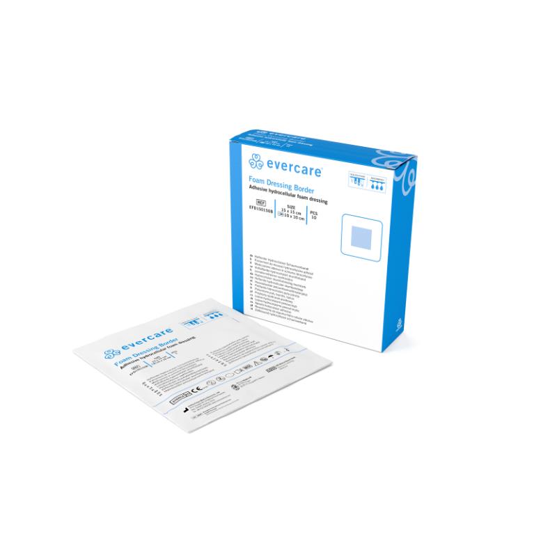 evercare® skum bandage, 15x15cm med klæbekant, steril, 10stk evercare® skum bandage, 15x15cm med klæbekant, steril, 10stk