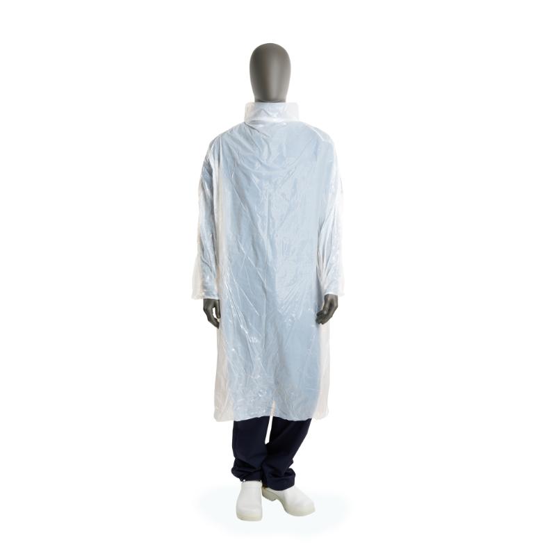 KRUTEX Disposable Gown, white, 120 cm KRUTEX Disposable Gown, white, 120 cm