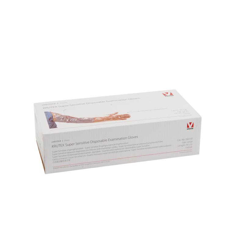 KRUTEX super sensitive gloves, Extra Long 97 cm, 100/pk KRUTEX super sensitive gloves, Extra Long 97 cm, 100/pk