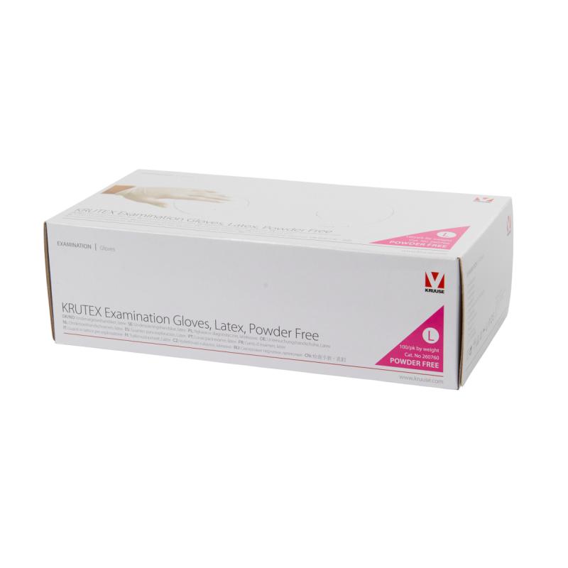 KRUTEX Examination Gloves, latex, powder free, S, 100/pk KRUTEX Examination Gloves, latex, powder free, S, 100/pk