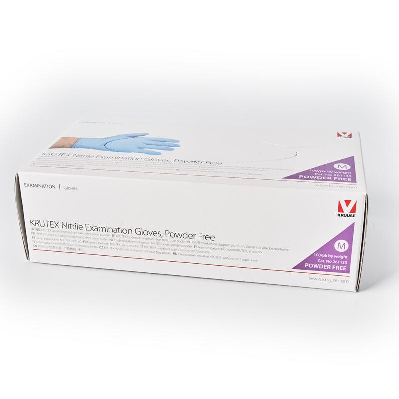 KRUTEX Nitrile Examination Gloves, powder-free, M, 100/pk KRUTEX Nitrile Examination Gloves, powder-free, M, 100/pk