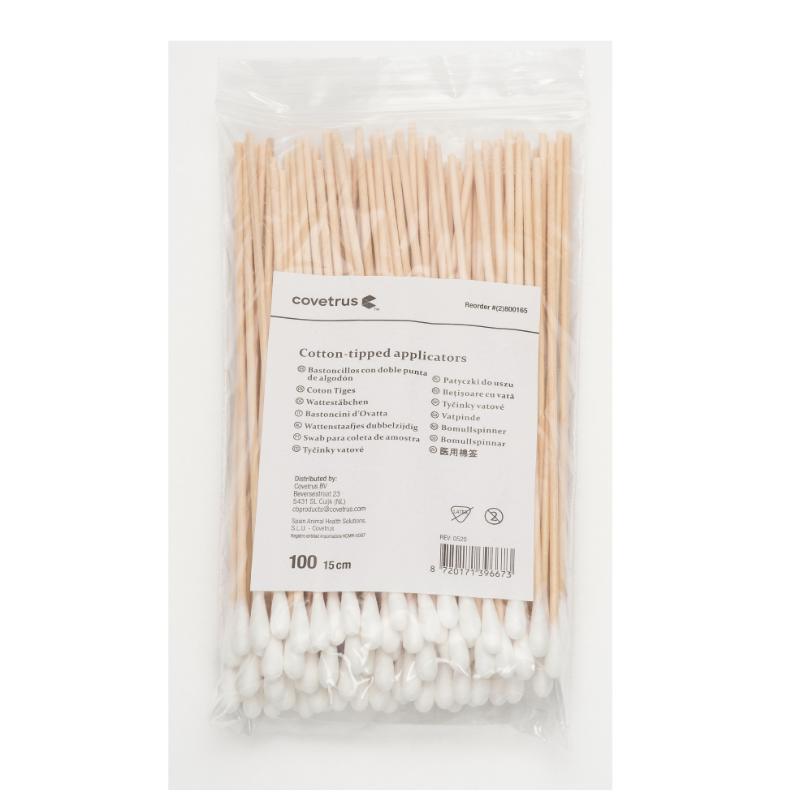 CVET Applikator med Bomuldsspids, lille 15 cm, 100 stk. CVET Applikator med Bomuldsspids, lille 15 cm, 100 stk.