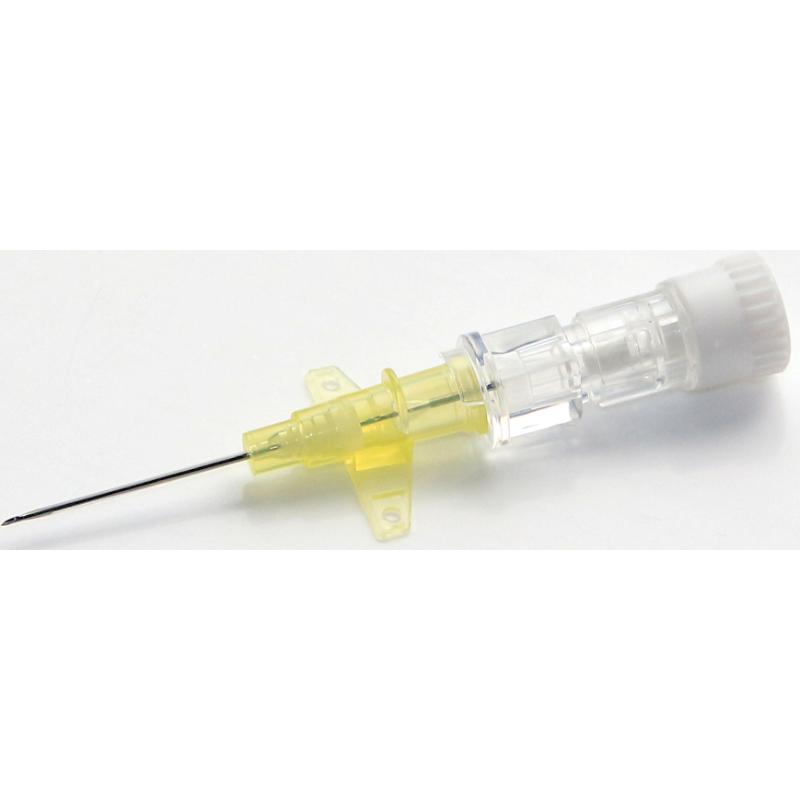 CVET I.V. Kateter uden Injektionsport, med vinger, lige, G24, 19 mm, gul, 50 stk. CVET I.V. Kateter uden Injektionsport, med vinger, lige, G24, 19 mm, gul, 50 stk.