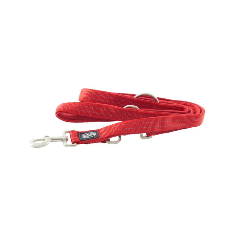 BUSTER Neoprene 180 cm Multipurpose Lead, Red/Red, L/XL, 25mm BUSTER Neoprene 180 cm Multipurpose Lead, Red/Red, L/XL, 25mm