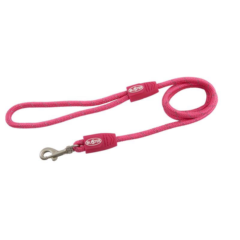 BUSTER Reflective Rope 120 cm Lead, Pink, 8mm