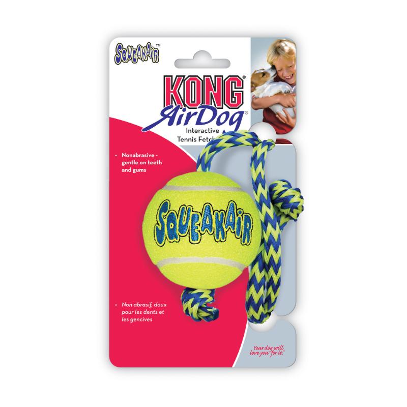 KONG AirDog Squeaker tennisbold medium w/robe, AST21 KONG AirDog Squeaker tennisbold medium w/robe, AST21