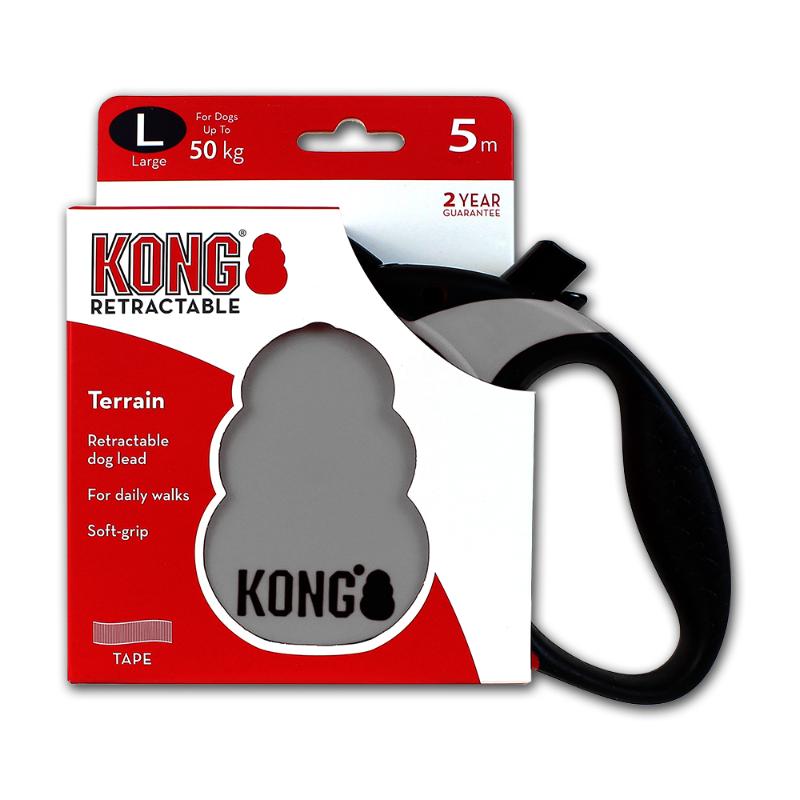 KONG Terrain flex lead, grey, L KONG Terrain flex lead, grey, L