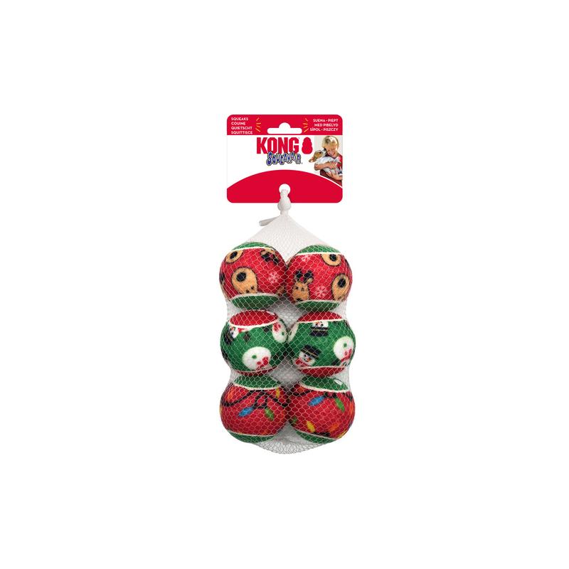 KONG Holiday SqueakAir® Balls 6-pk Md, H24D138 KONG Holiday SqueakAir® Balls 6-pk Md, H24D138