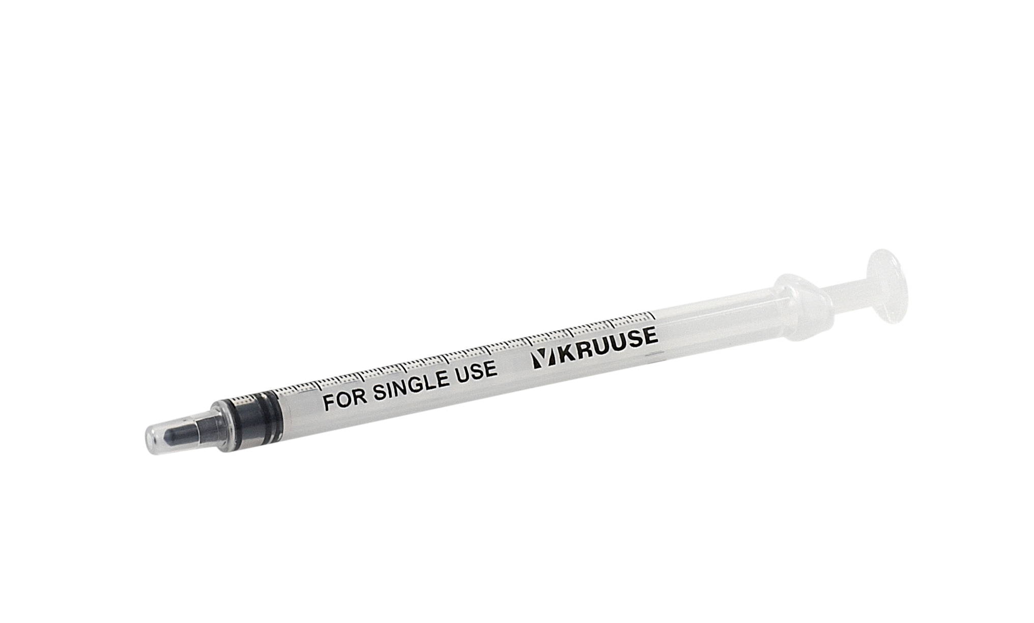 KRUUSE disposable syringe center nozzle 3 comp. 1 ml 100/pk