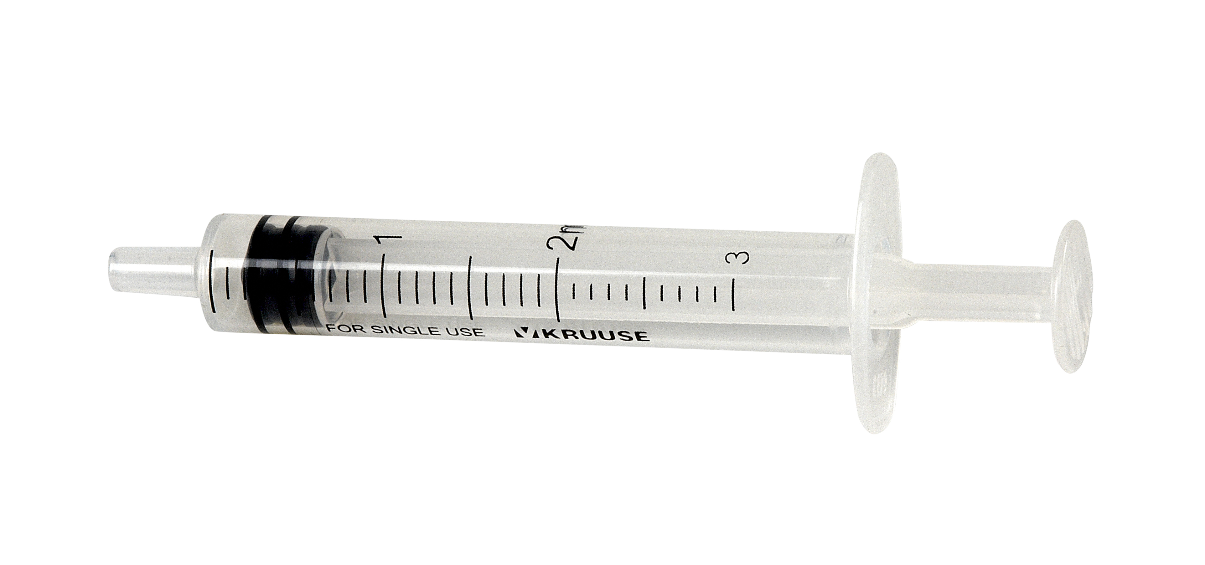 KRUUSE disposable syringe center nozzle 3 comp. 2>3 ml 100/
