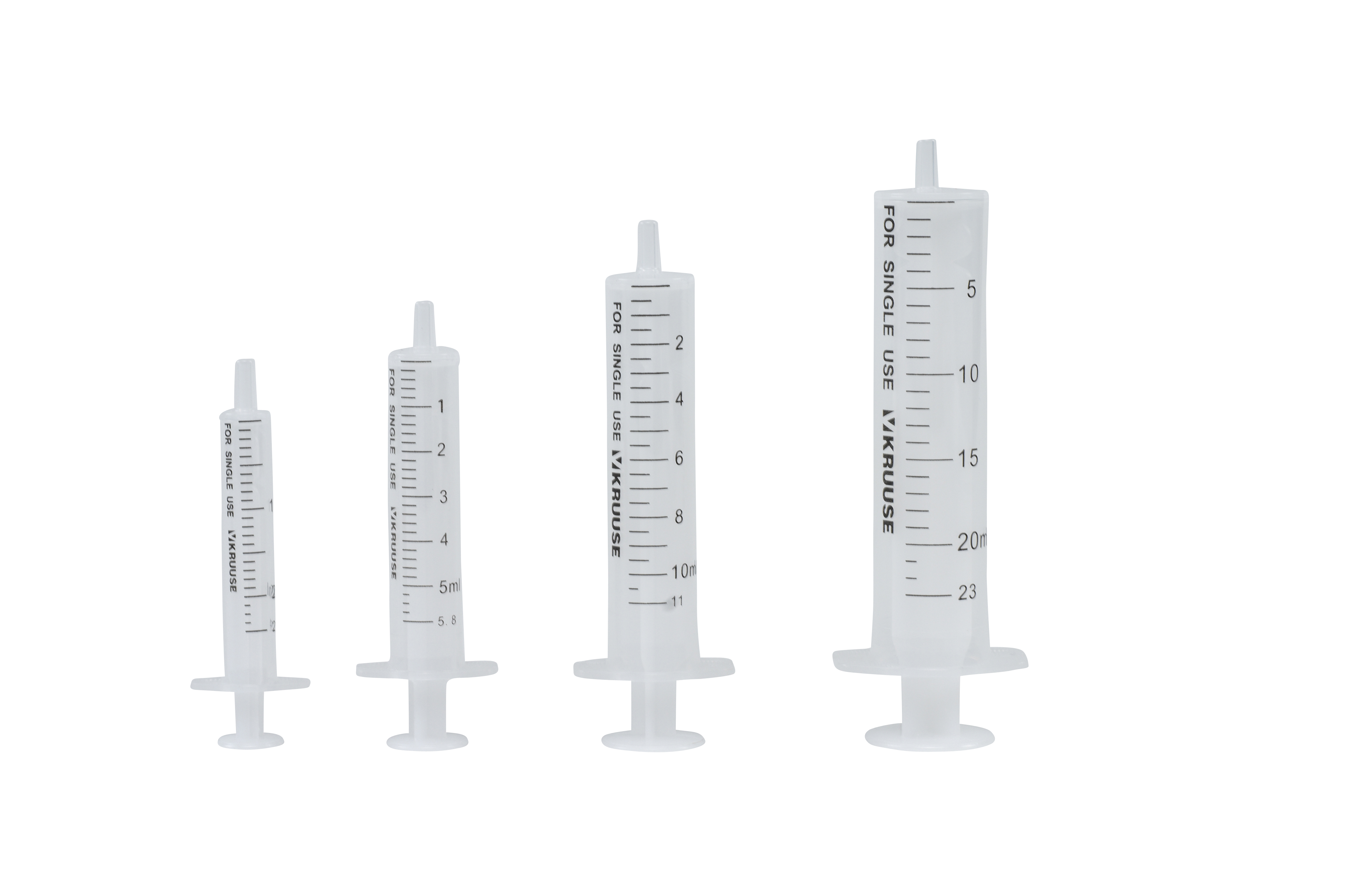 KRUUSE Disposable Syringe, center, nozzle, 2>2.4 ml, 100/pk