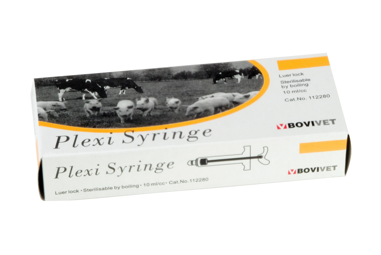 KRUUSE plexi syringe, luer lock, 20 ml, with graduated piston rod