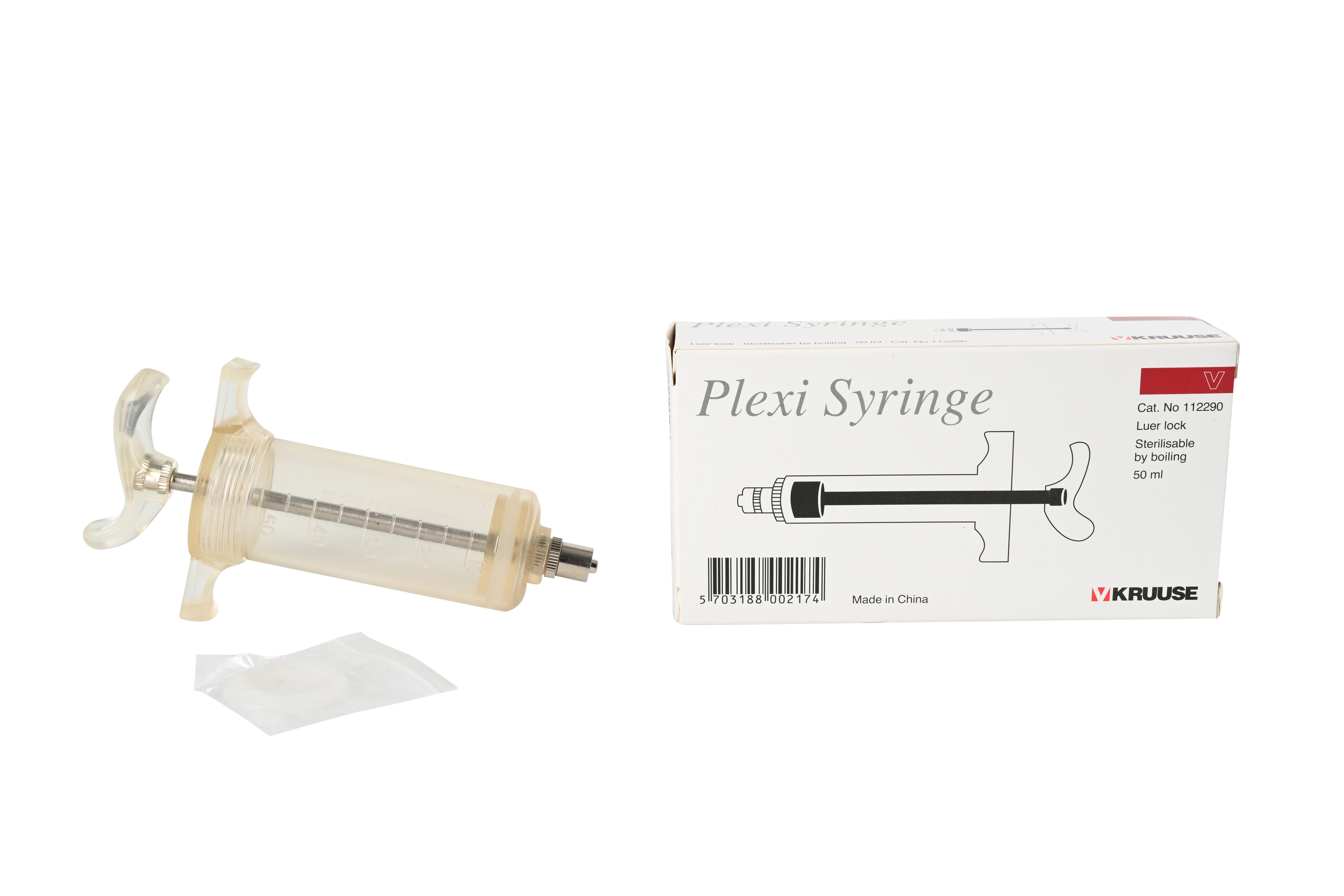 KRUUSE Plexi Syringe, Luer Lock, 50 ml