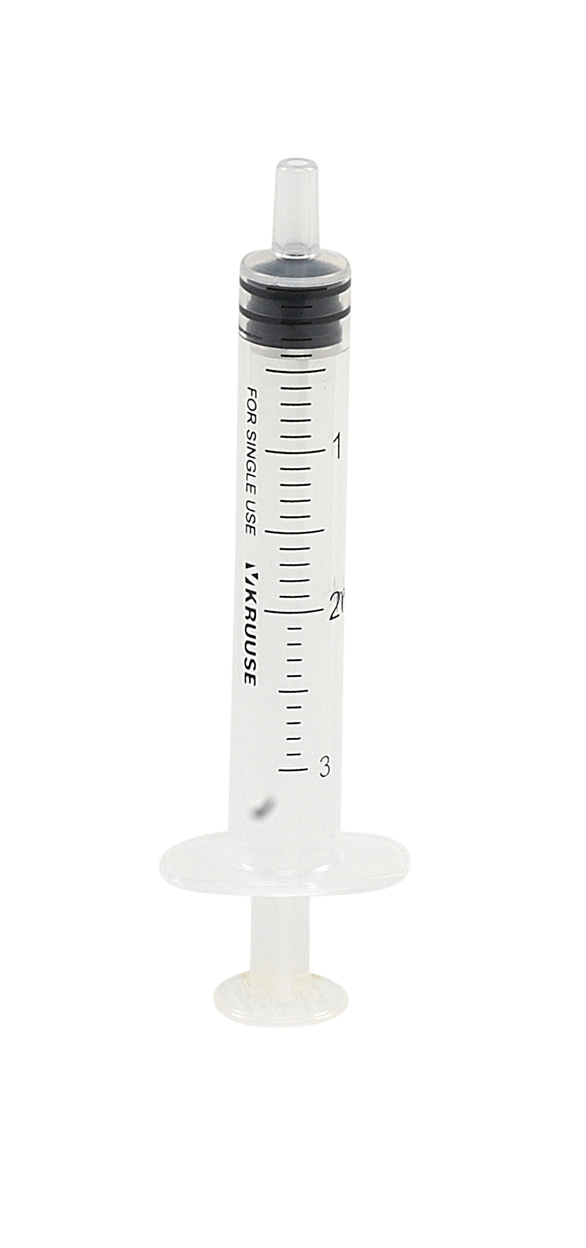 KRUUSE Disposable Syringe, center, nozzle, 3 comp. 2->3 ml, 100/pk