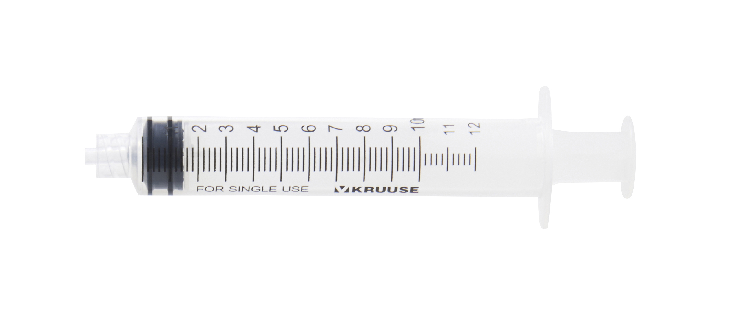 KRUUSE Disp. Syringe, 3-component, Luer Lock, 10->12 ml, 100/pk