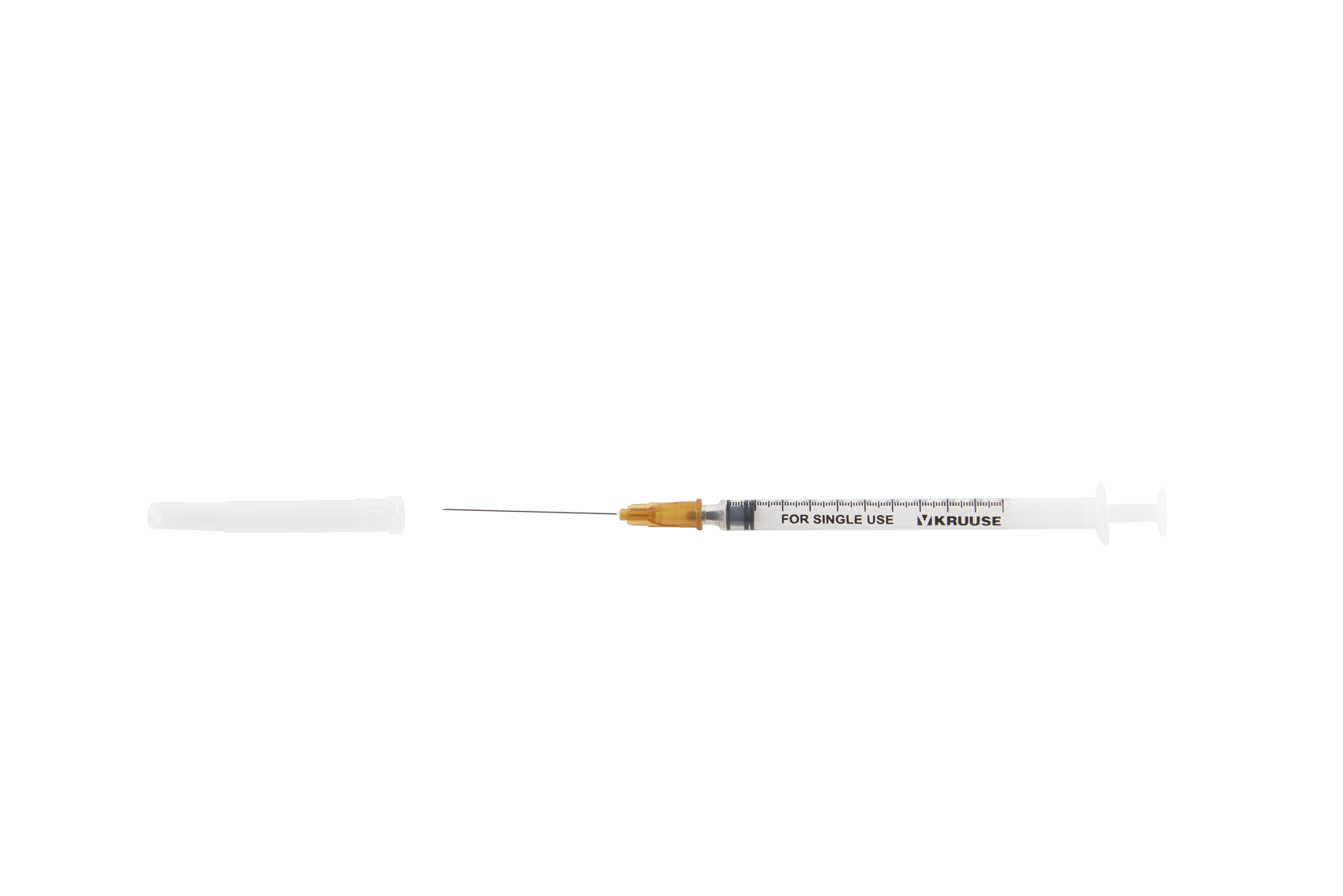 KRUUSE disp. syringe with needle, 3-comp., 1 ml, 26G x 1½, 100/pk