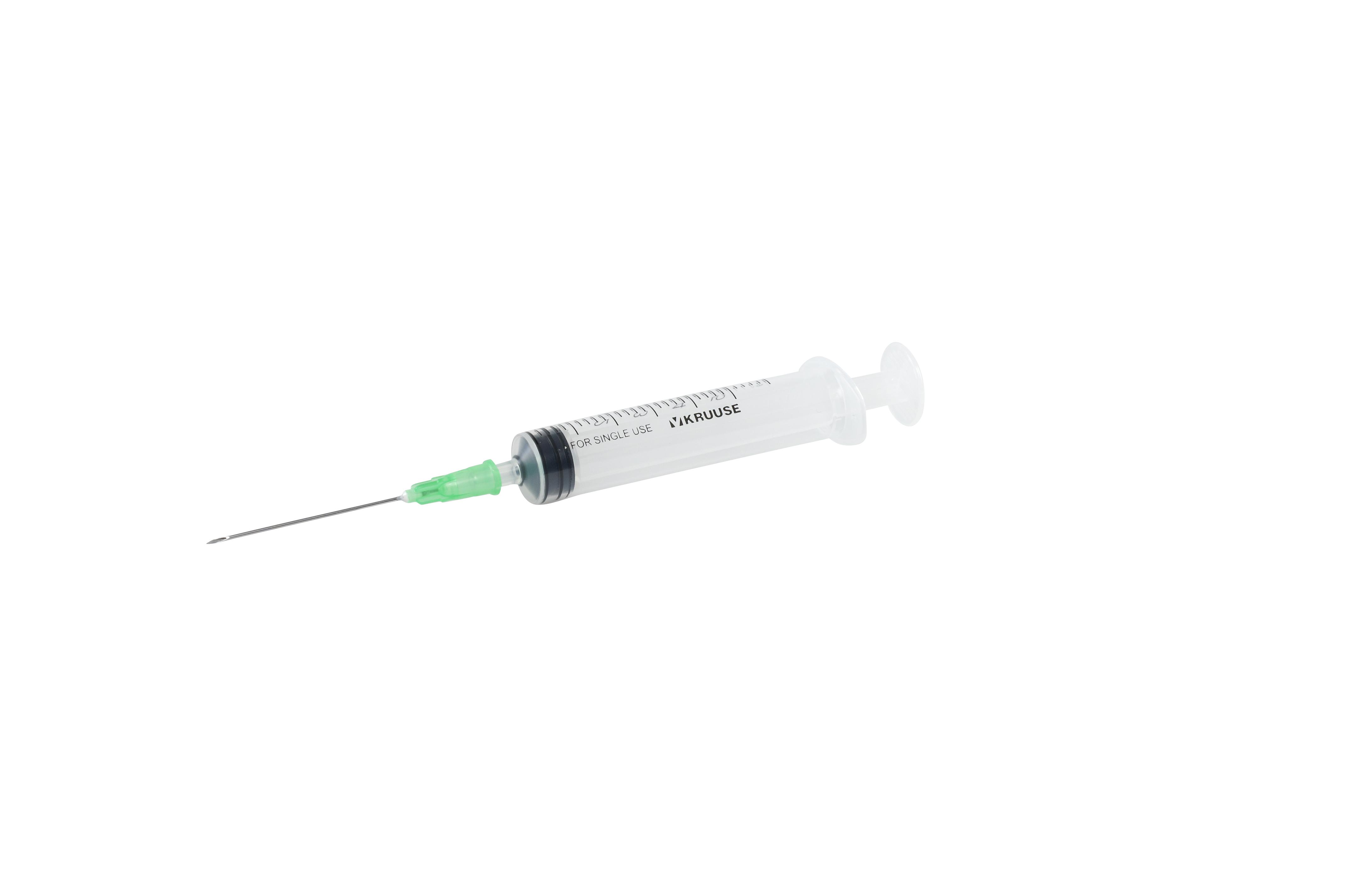 KRUUSE Disposable Syringe With Needle, 3-comp., 5->6 ml, 21G x 1½, 100/pk