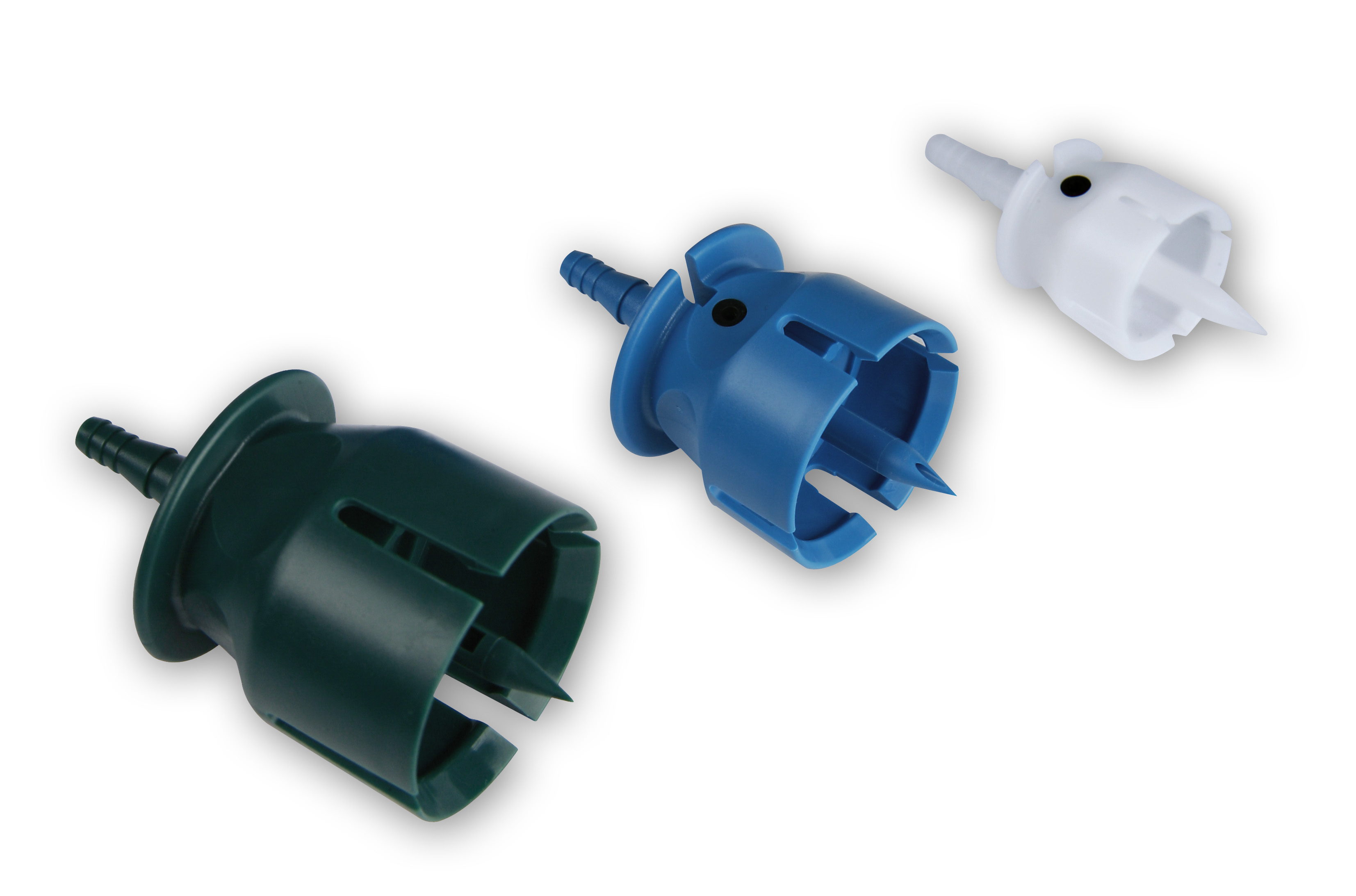 Set of Draw-off Caps, Ø 20, 30, 33 mm, white, blue, green