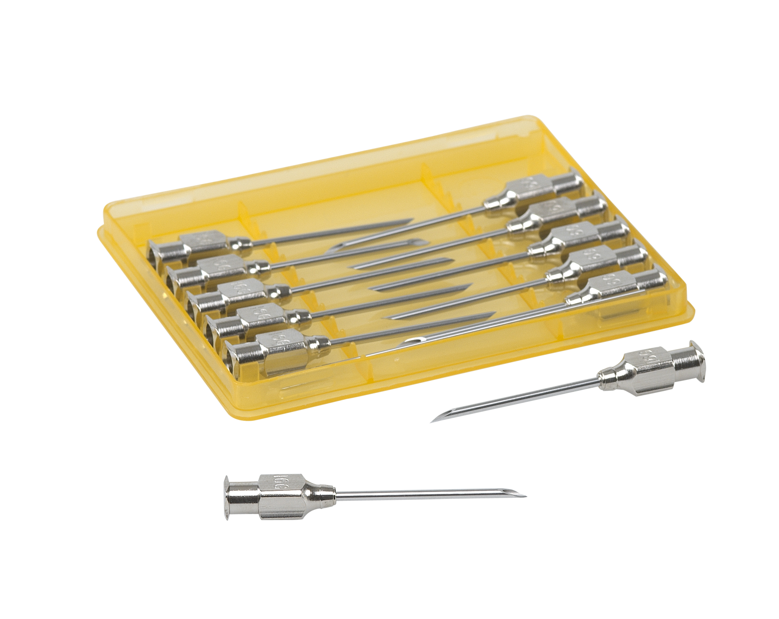 KRUUSE-Vet Needles, 1.6 x 30 mm, 16G x 1 1/4, Luer Lock, 12/pk