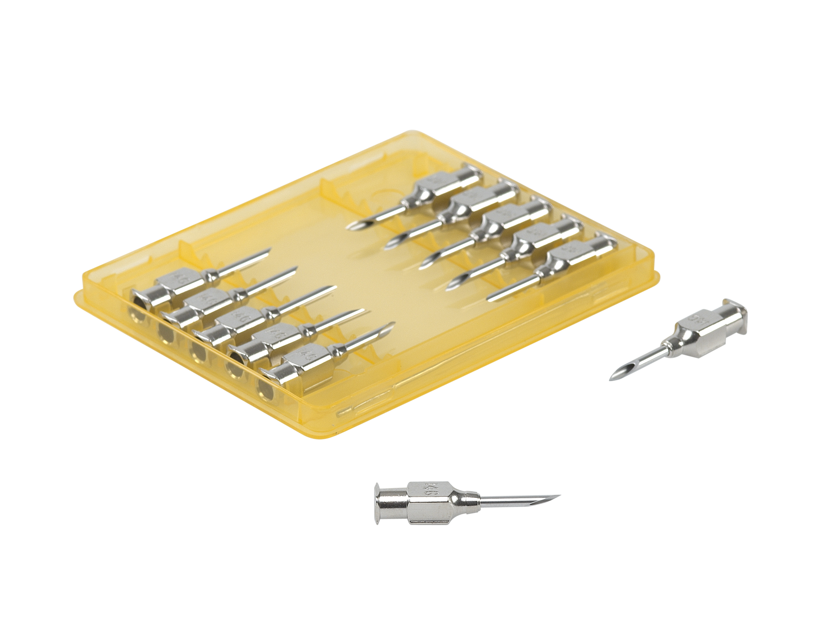 KRUUSE-Vet Needles, 2.0 x 13 mm, 14G x 1/2, Luer Lock, 12/pk