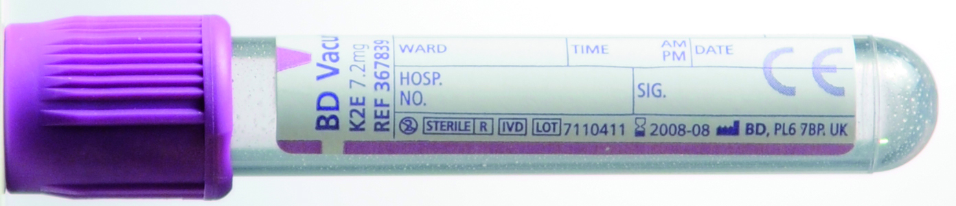 BD Vacutainer rör, EDTA, lila, 5/4 ml, [367839] 100 st