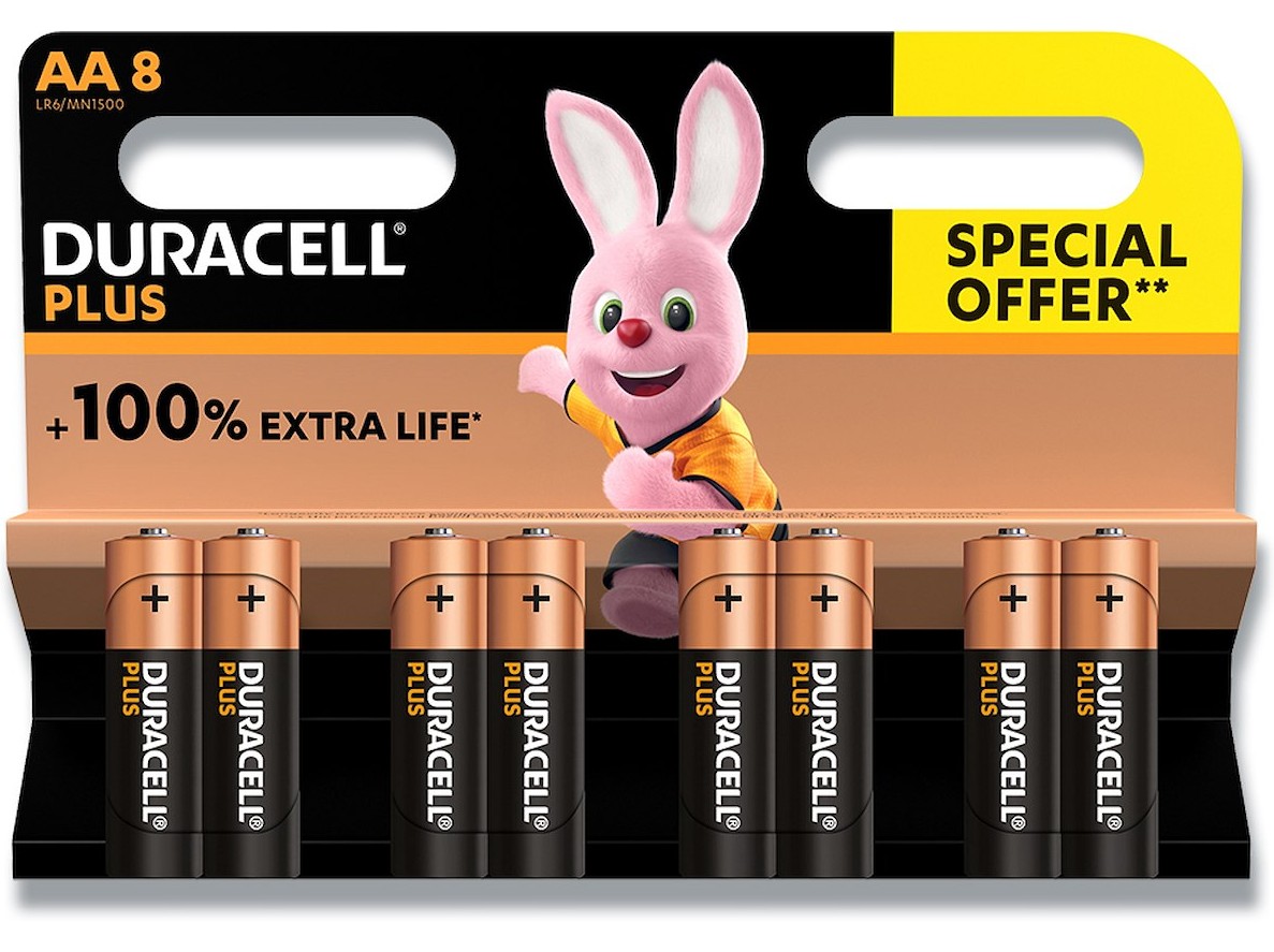 Batteri, AA, 1.5 V, 8 stk, Duracell Plus Power