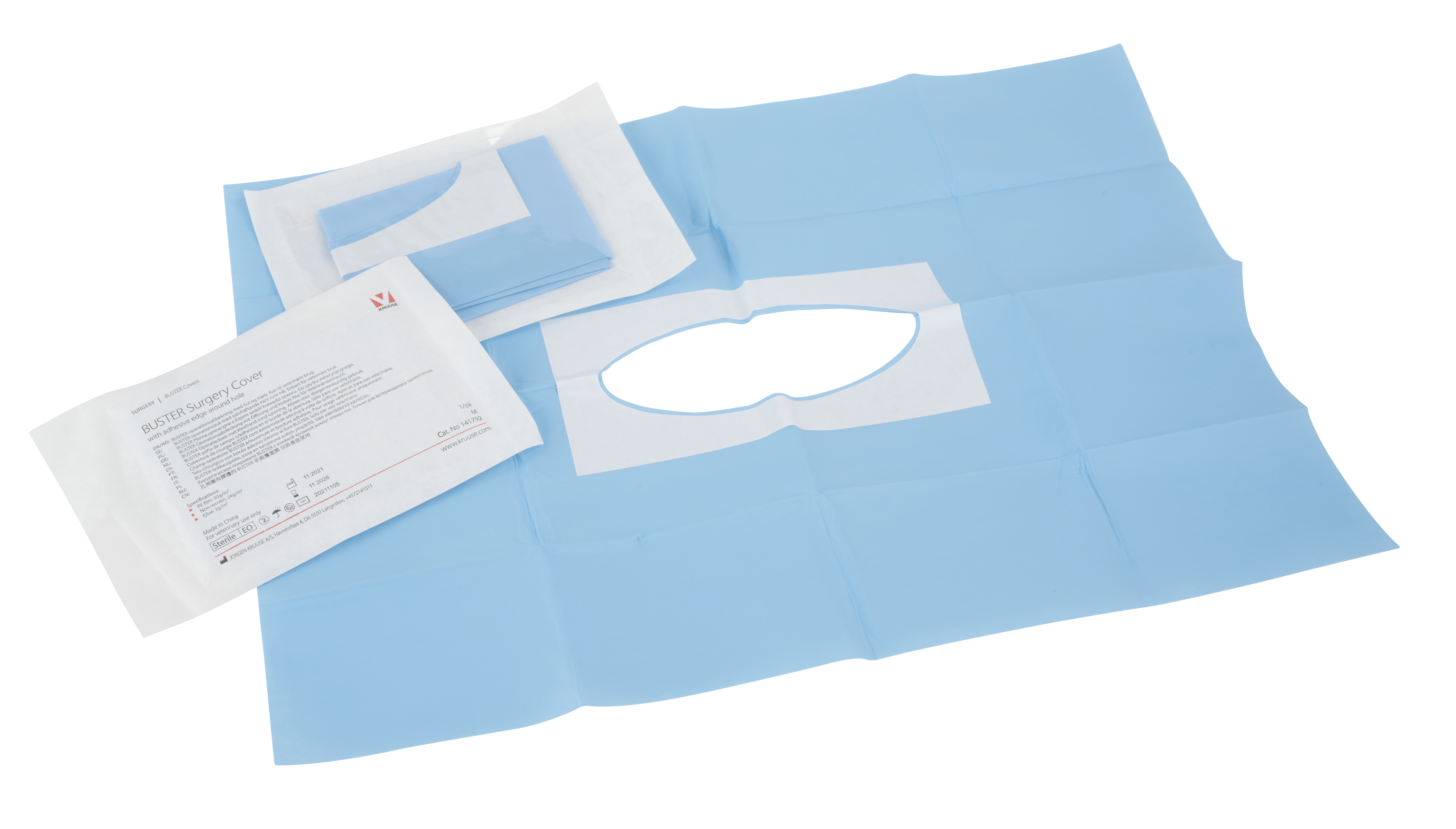 BUSTER Surgery Cover with adhesive edge around hole S 25/pk