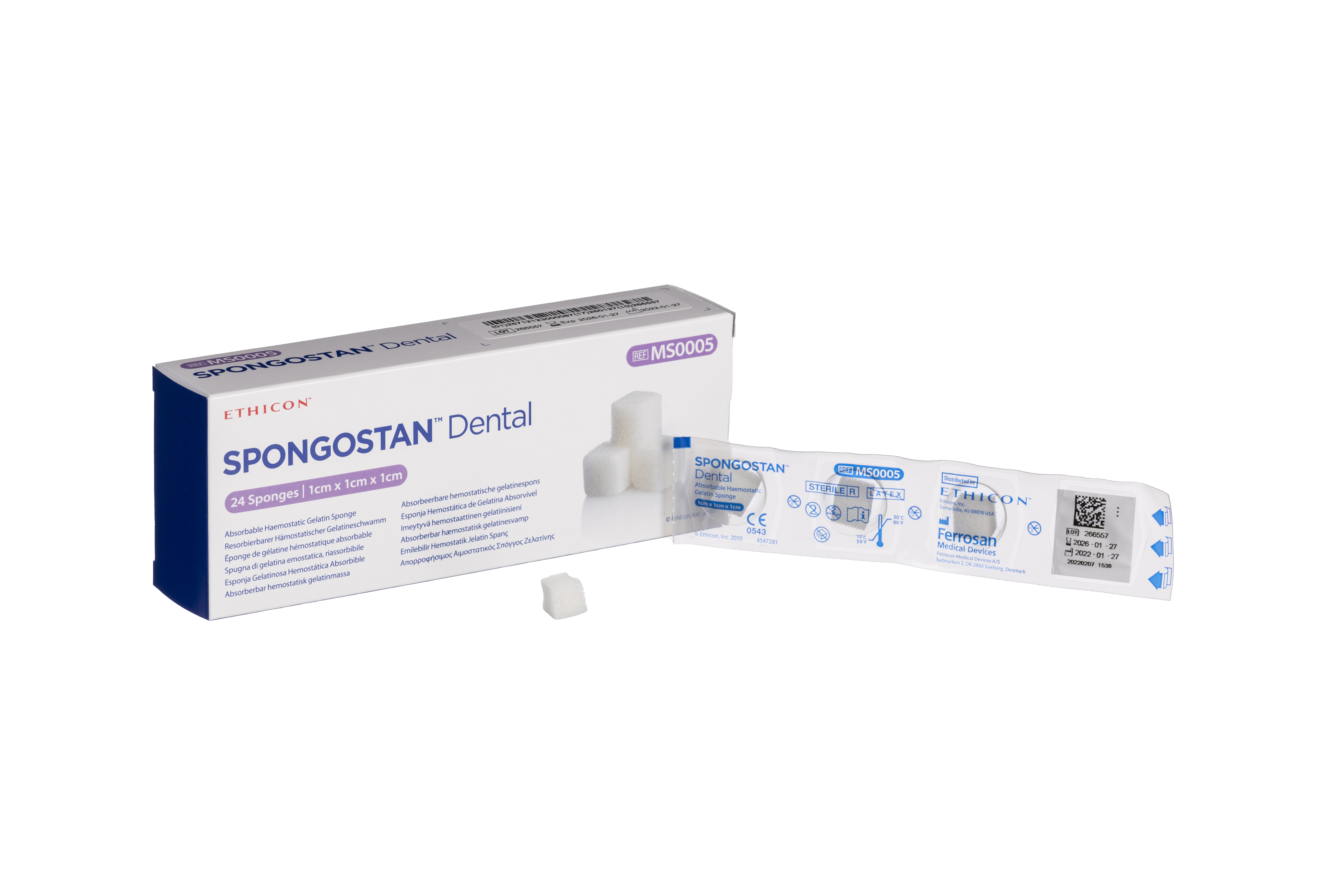 Ethicon Spongostan, dental, 1 x 1 x 1 cm, [MS0005] 24 st