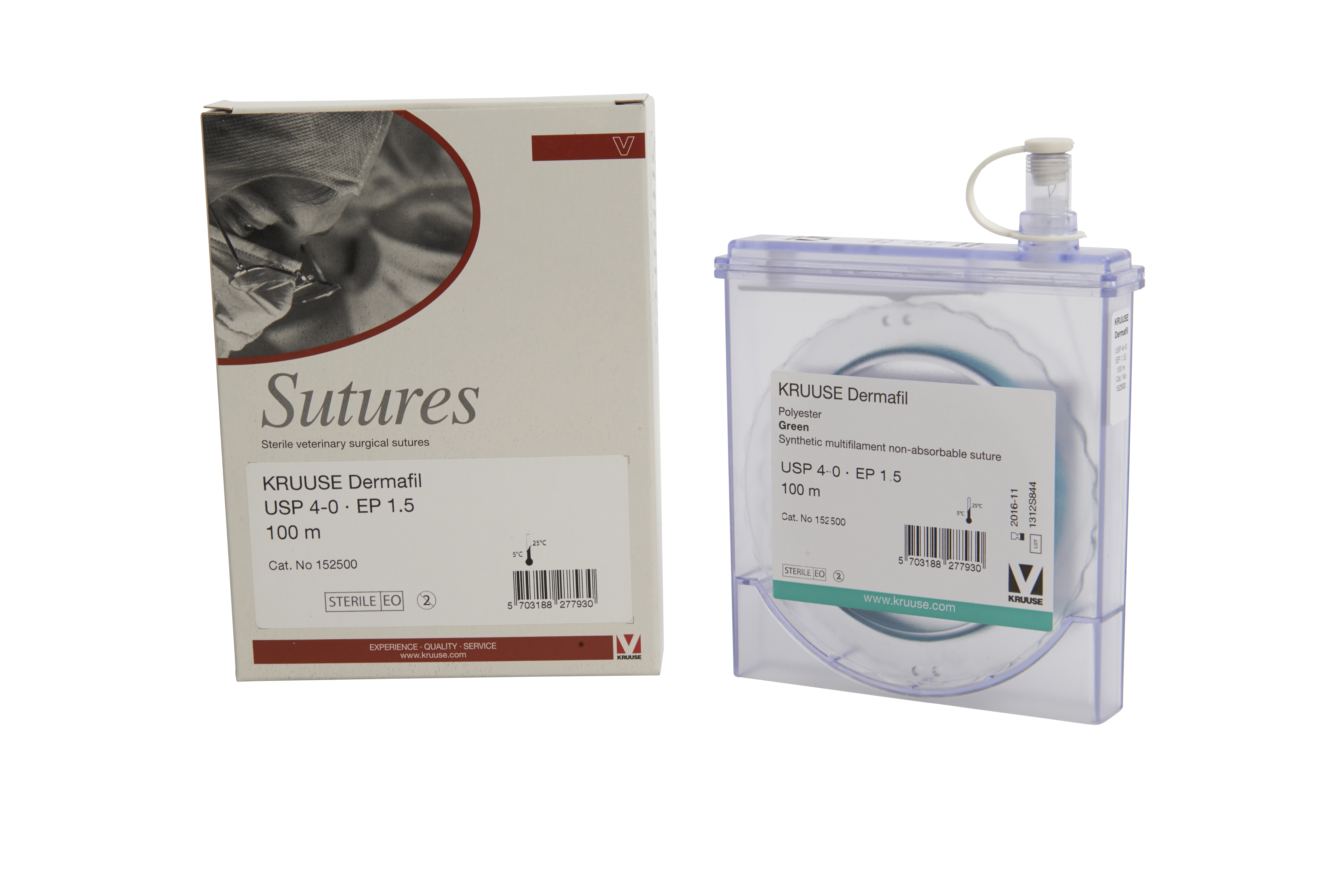 KRUUSE Dermafil suture, USP 4-0, EP 1.5, 100m