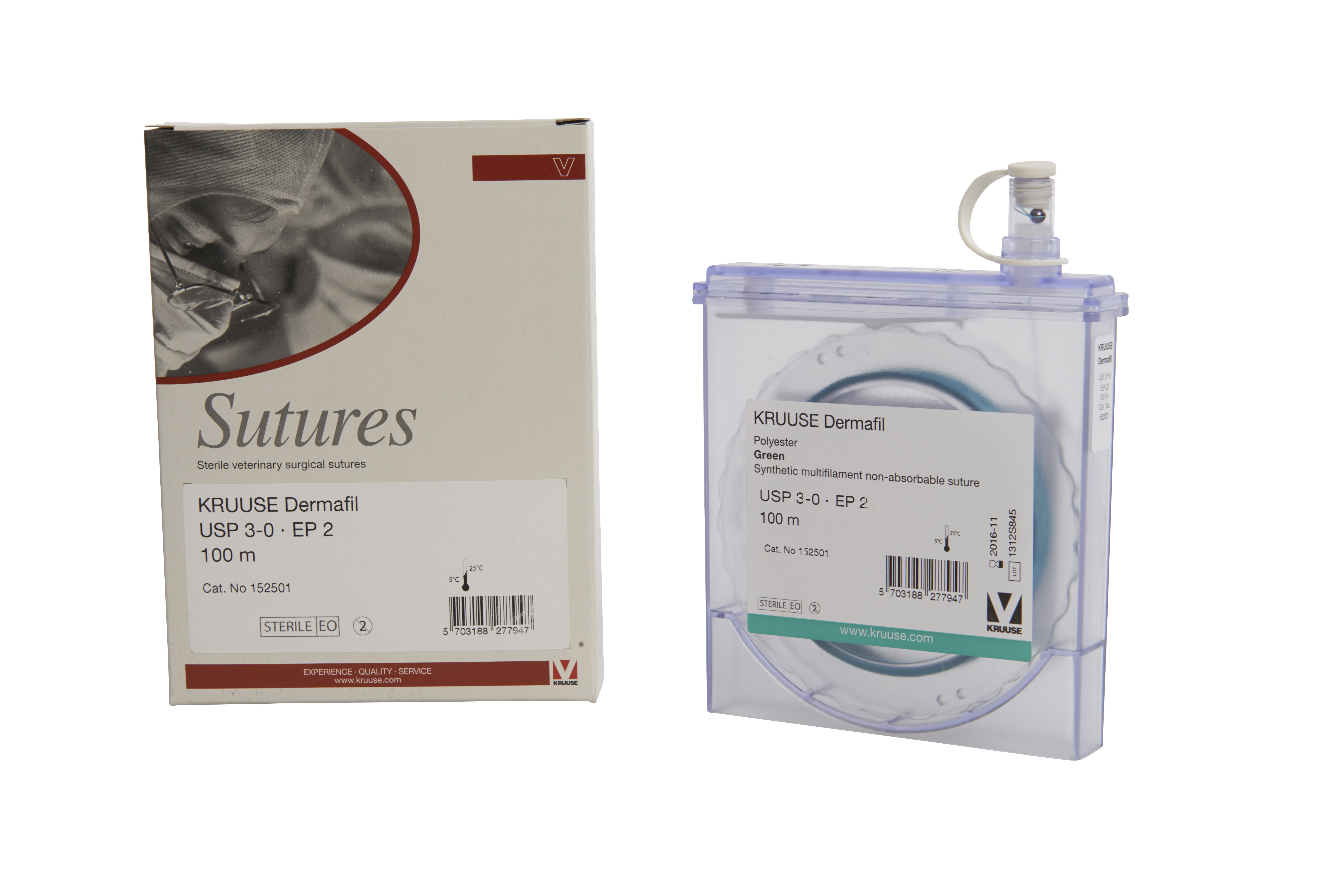KRUUSE Dermafil suture, USP 3-0, EP 2, 100m