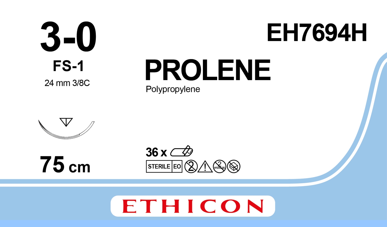 Ethicon Prolene, 3/0, FS-1, 24 mm, blå, 75 cm [EH7694H] 36 st