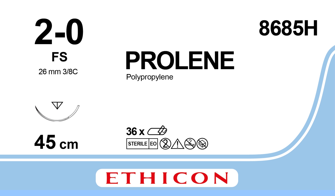 Ethicon Prolene, 2/0, FS, 26 mm, blå, 45 cm [8685H] 36 st