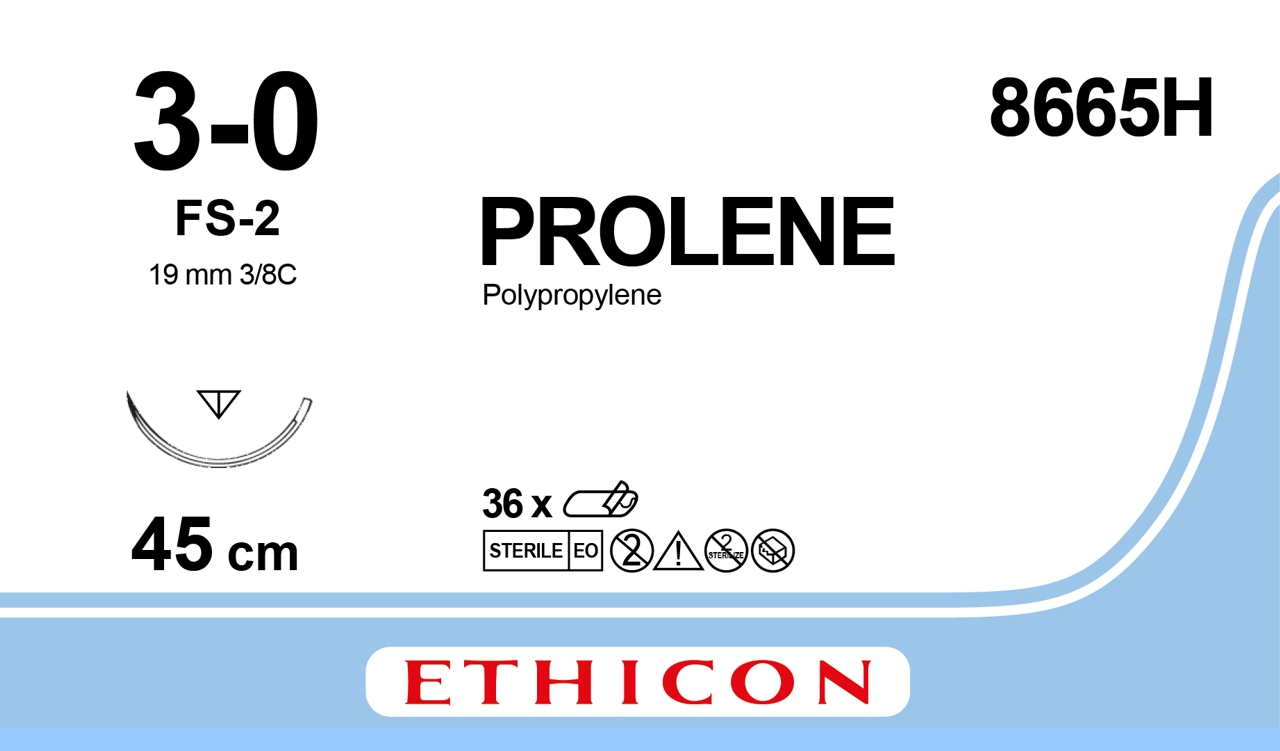 Ethicon Prolene, 3/0, FS-2, 19 mm, blå, 45 cm [8665H] 36 st