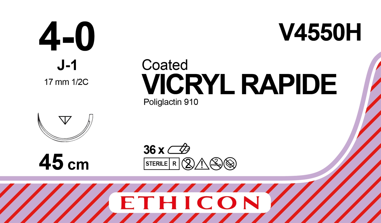 Vicryl Rapid 4/0, J-1, 45cm. V4550H36 stk