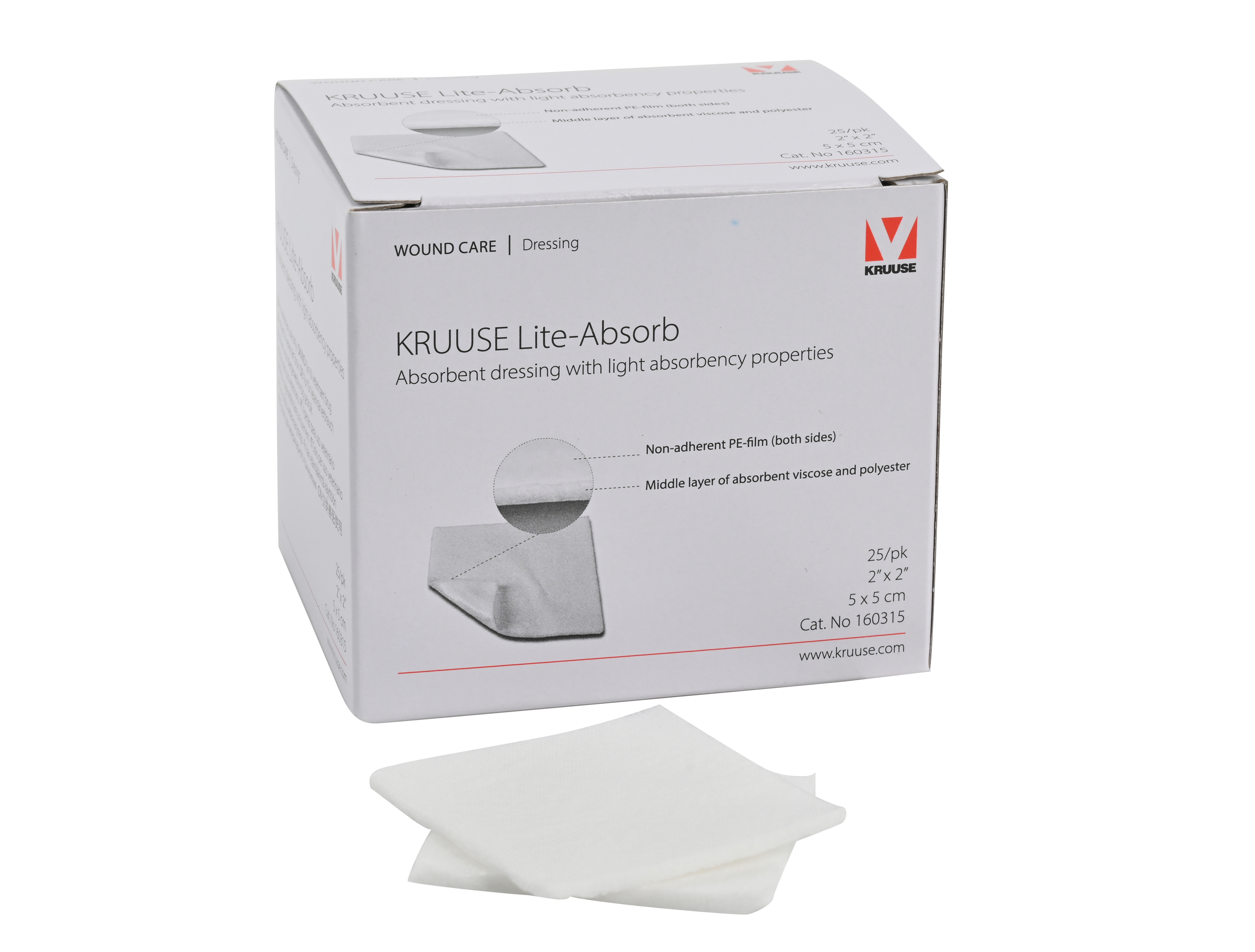 KRUUSE Lite-Absorb, 5 x 5 cm, 25/pk
