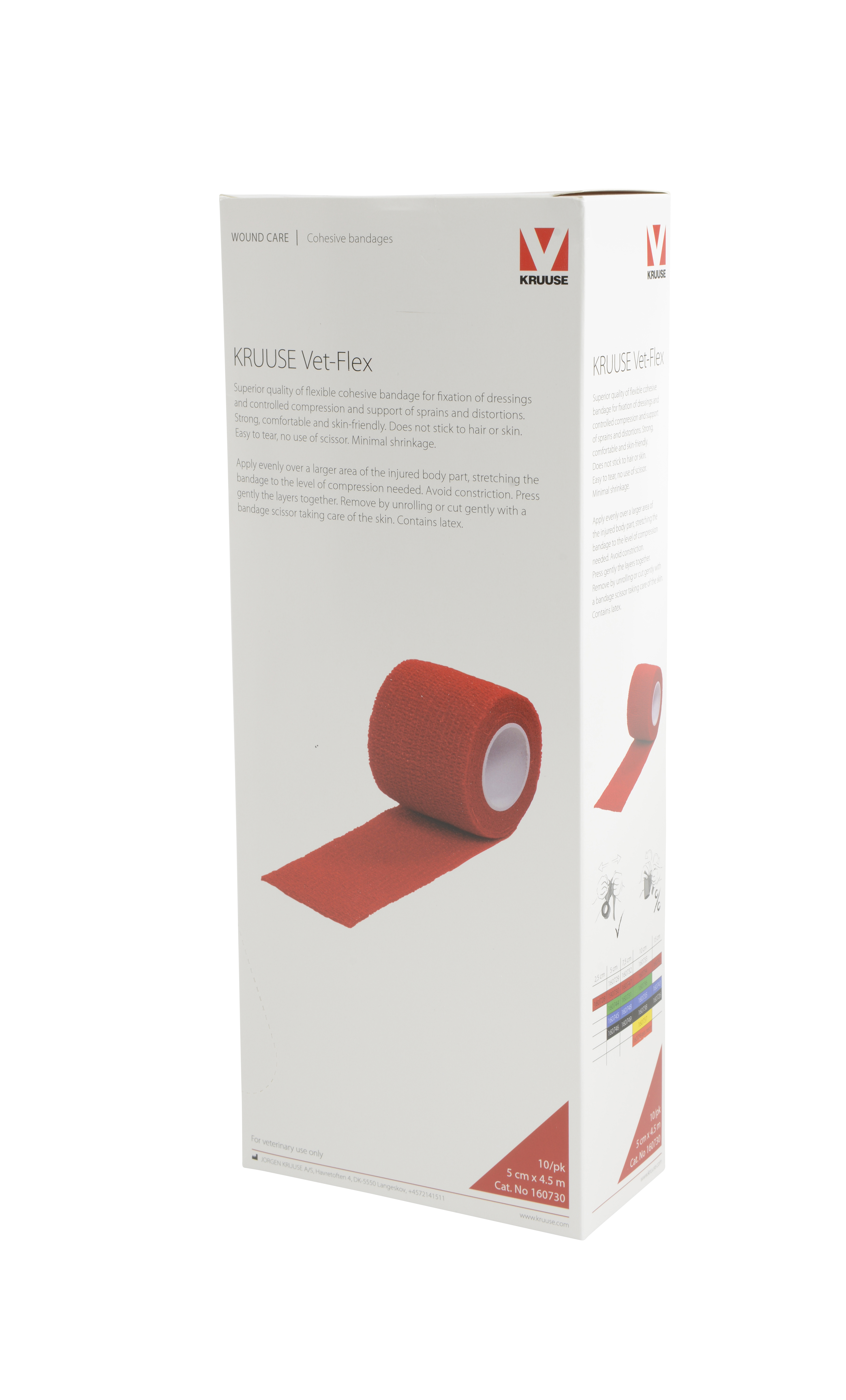 KRUUSE Vet-Flex, Red, 5 cm x 4.5 m, 10/pk