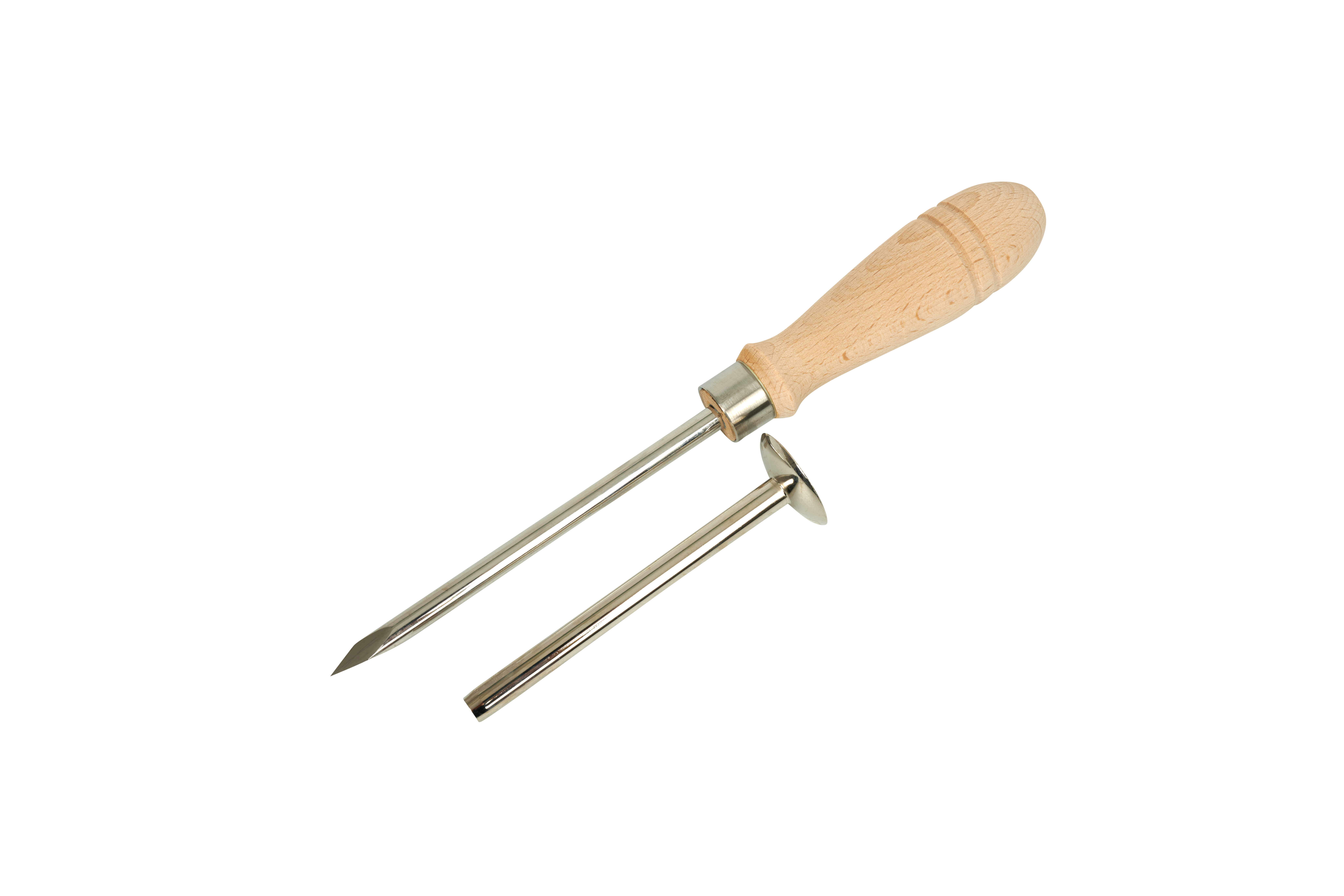 KRUUSE Trocar Ø7x120 mm, stainless w/one cannula and wooden handle
